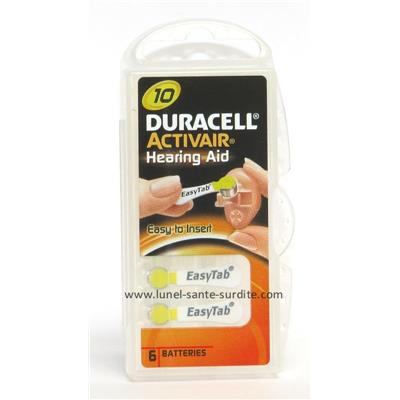 Pile auditive Duracell Activair 10