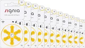 Piles Auditives Signia 10 (PR70) – Pack de 10 Plaquettes (60 Piles)