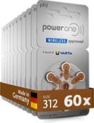60 Piles Auditives Power One 312 – 10 Plaquettes
