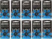10 plaquettes piles auditives widex 675